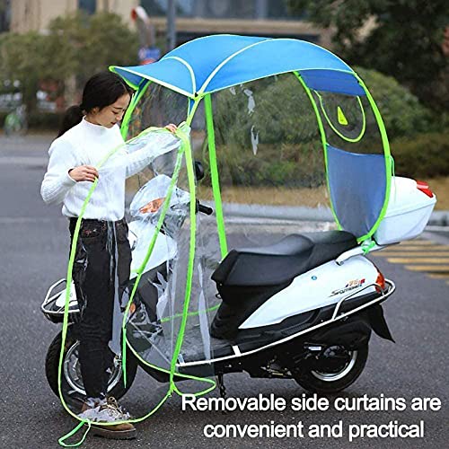 WYB Capota para Motocicleta eléctrica, Paraguas para Scooter Completamente Cerrado, Parasol y Cubierta para la Lluvia extraíbles y Cortinas Laterales extraíbles,D