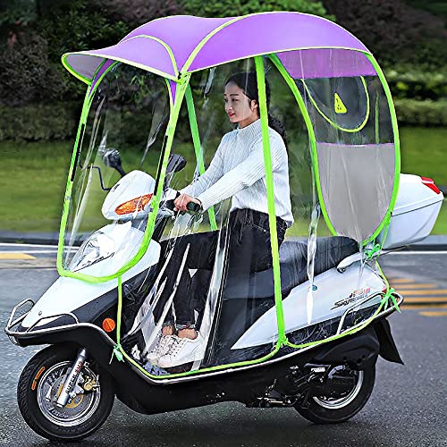 WYB Capota para Motocicleta eléctrica, Paraguas para Scooter Completamente Cerrado, Parasol y Cubierta para la Lluvia extraíbles y Cortinas Laterales extraíbles,D