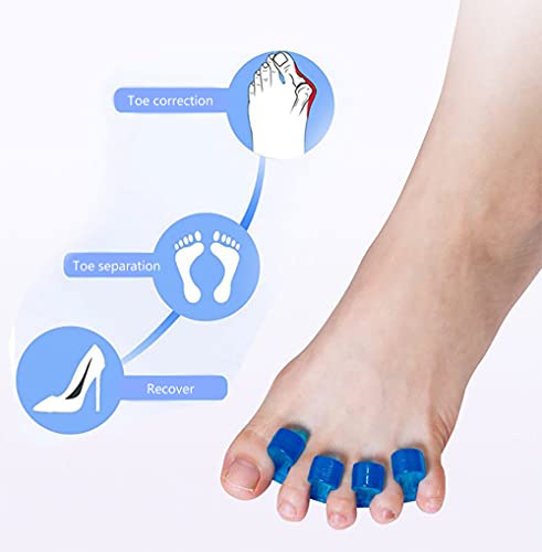 XHNFCU 2 Pares Separador de Dedos de Gel de Sílice para Corregir Hallux Valgus, Cuidado de Los Pies, Pedicura, Alivie el Dolor de Los Dedos de Los Pies Después Del Ejercicio