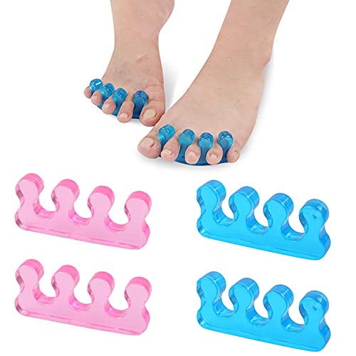 XHNFCU 2 Pares Separador de Dedos de Gel de Sílice para Corregir Hallux Valgus, Cuidado de Los Pies, Pedicura, Alivie el Dolor de Los Dedos de Los Pies Después Del Ejercicio