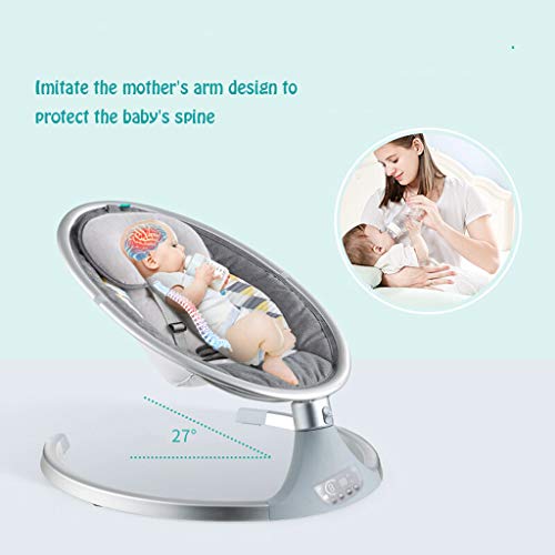 Xinjin Balancines eléctricos for bebés y gorilas con Control Remoto, Silla giratoria Comfort for bebés recién Nacidos con música Relajante y Juguetes con Dosel, Cama con Base automática