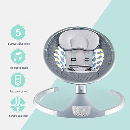 Xinjin Balancines eléctricos for bebés y gorilas con Control Remoto, Silla giratoria Comfort for bebés recién Nacidos con música Relajante y Juguetes con Dosel, Cama con Base automática