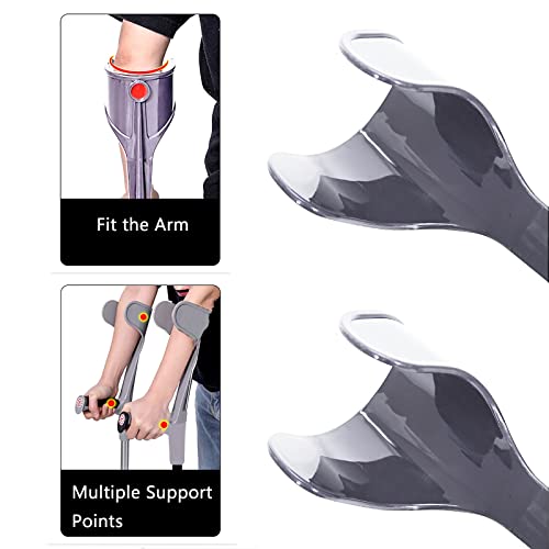 XINXD Bastones Axilares para Caminar Mujeres Y Hombres,Bastones De Codo Aleación Aluminio Plegables Ligeros Parte Posterior Antebrazo,Muletas Antideslizantes Fracturas Médicas Negro 1 Par