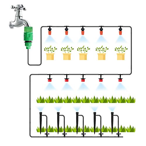 XINXI-YW Conveniente 15M Sistema de riego por Goteo Jardín de riego automático de la Manguera de Goteo Micro Kits de riego con goteros Ajustables Handsel pequeña Pala Decorativo