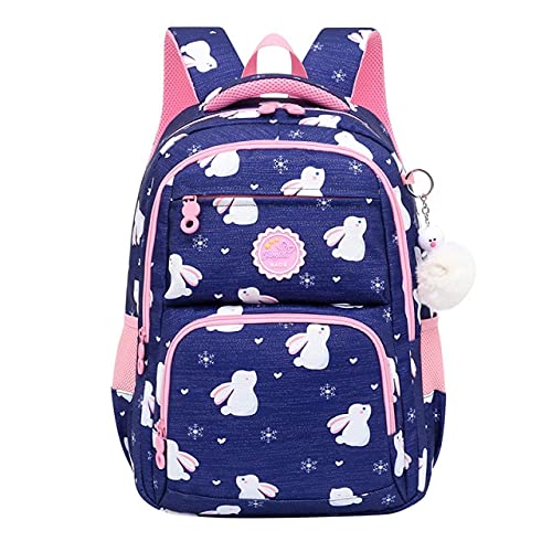 XMYNB Mochila ortopédica Mochila Linda De Los Niños Para Estudiantes De La Escuela Primaria Grado Un Paquete De Escuela De Kindergarten Para Niñas Mochila De Dibujos Animados-Dark Blue