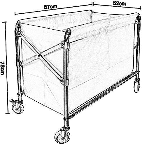 Y DWAYNE Carrito de Almacenamiento móvil con Ruedas giratorias y Frenos, para Hotel/vestíbulo/Club, médico, Carrito de Lino Plegable, Gris