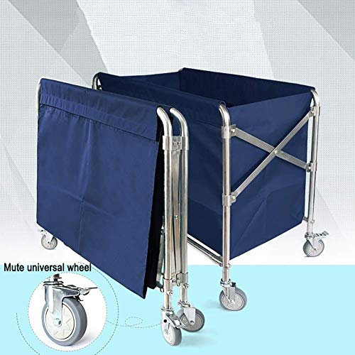 Y DWAYNE Carrito de Almacenamiento móvil con Ruedas giratorias y Frenos, para Hotel/vestíbulo/Club, médico, Carrito de Lino Plegable, Gris