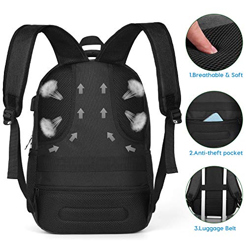 YAMTION Mochila Hombre,Mochila Portátil 15.6 Pulgadas,Mochila Escolar Juvenil con Puerto de Carga USB