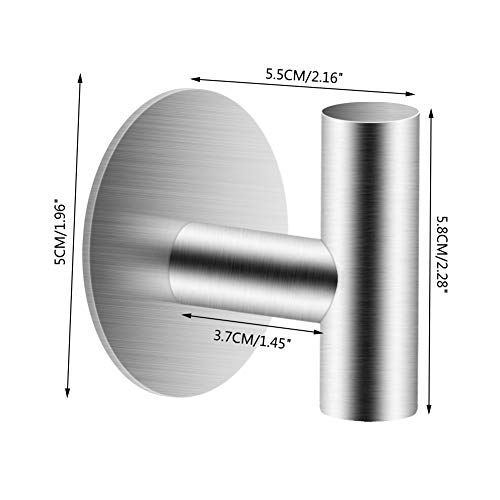 YFZYT Ganchos Adhesivos 4 Piezas, Perchas Inoxidable SUS304 para Colgar Toallas y Albornoces, con 4 Películas Protectoras (Plateado)