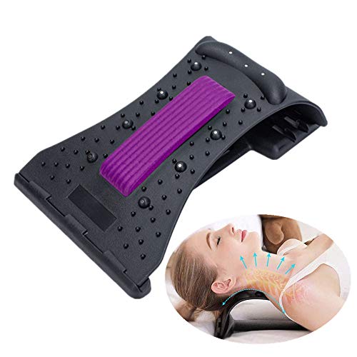 YGMXZL Dispositivo cervical del cuello de tracción,Almohadas para Cuello Masaje Almohada de viaje Cuello y Hombros para Tensión Muscular, Alivia el Dolor (Violeta)