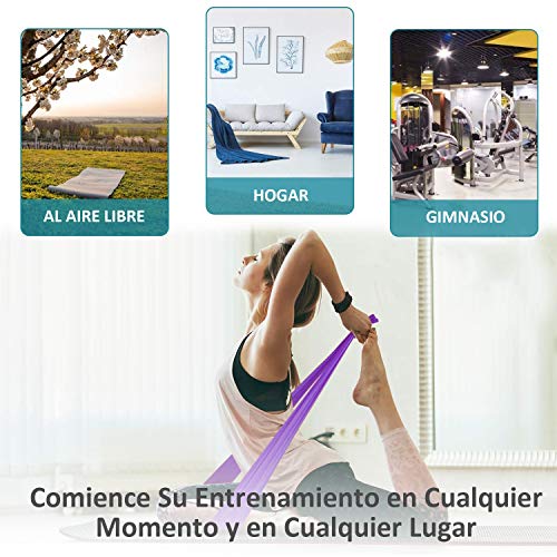 Yicente 3 Piezas Bandas de Resistencia Bandas Elasticas Musculación Cintas Elasticas para Piernas Yoga Bandas Fitness Látex Natural para Pilate Crossfit Fisioterapia Bandas para Glúteos Mujer Hombre