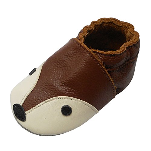 YIHAKIDS C-NP073-XL, Primer Zapato de Andador Unisex niños, Braun Fuchs, 24/25 EU