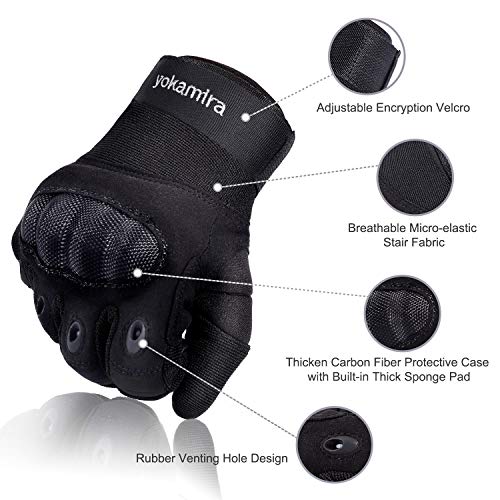 yokamira Guantes de Moto Pantalla Táctil, Guantes Tácticos Militares Dedo Completo Anti-Deslizante Invierno Verano para Hombre Mujer - Ciclismo, Motocicleta, Caza, Tiro, Escalada, Senderismo, L