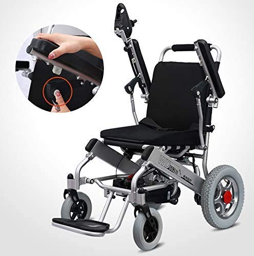 YQ WHJB Portátil Motorizado Silla De Ruedas Eléctrica,Plegable Ligero Dual Motor Intemperie Silla De Ruedas Viaje Seguro A