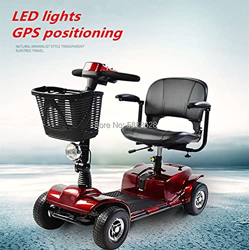 YUXIwang Silla de Ruedas Viejo Movilidad Scooter Litio batería Plegable Triciclo eléctrico Silla de Ruedas para discapacitados (Color : Lithium Battery)