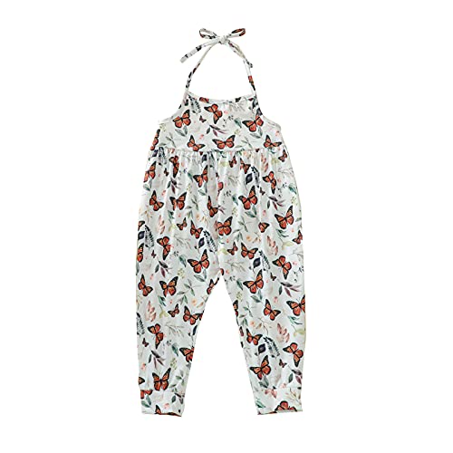 YWLINK 1 UNID Mono con Cuello Halter Y Cabestrillo Moda Encantadora NiñO Bebé NiñAs Correas Mamelucos Monos Pieza Pantalones Ropa Mono Infantil Sin Mangas con Estampado De TeñIdo Anudado Y ArcoíRis