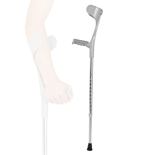 YXW Par de muletas de antebrazo Adultos Regulables con puño anatómico, muleta de Brazo ergonómica con Asas de Goma, bastón para Caminar para Hombre y Mujer, Negro/Plateado, Carga de 100 kg