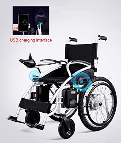 YXZQ Silla de Ruedas, Plegado eléctrico motorizado s, Potente Motor Dual Ligero, Solo 37 kg, Servicio Pesado, Motor Doble Plegable eléctrico para Personas Mayores discapacitadas