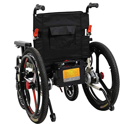 YXZQ Silla de Ruedas, Plegado eléctrico motorizado s, Potente Motor Dual Ligero, Solo 37 kg, Servicio Pesado, Motor Doble Plegable eléctrico para Personas Mayores discapacitadas