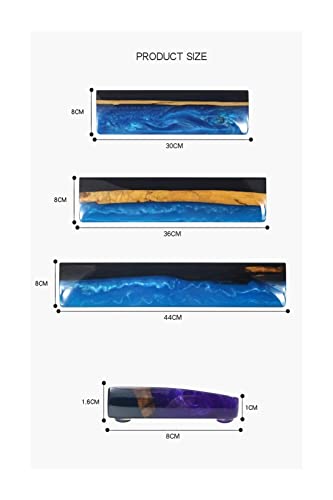 YYDMBH Almohadilla de reposamuñecas Almohadilla de Reposo de Pulsera de Madera de Resina for Teclado mecánico Gris púrpura Azul Palm Palma 60 87 104 Teclado Madera Bandeja (Color : 87Green)