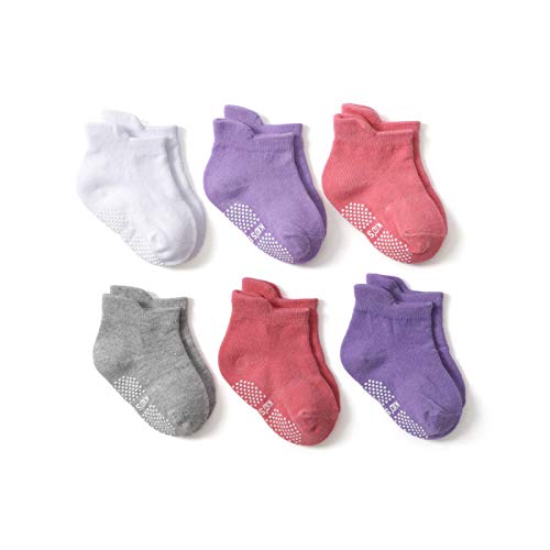 Z-Chen Calcetines Antideslizantes para Bebé Niños (Pack de 12 Pares), Niñas, 1-3 Años