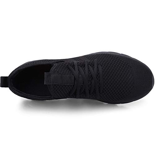 Zapatillas de Running para Hombre Casual Tenis Asfalto Zapatos Deporte Fitness Gym Correr Gimnasio Deportives Transpirables Seguridad Atlético Trekking Bambas Plataform Sneakers Negro 45 EU