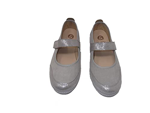 Zapato/Mujer/Cosdam/Plantilla Extraíble/Apto Plantilla ortopédica/Empeine Téxtil/Suela Poliuretano/Color Gris Perla/Talla 39