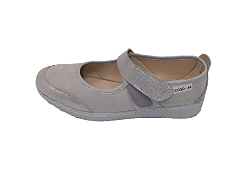 Zapato/Mujer/Cosdam/Plantilla Extraíble/Apto Plantilla ortopédica/Empeine Téxtil/Suela Poliuretano/Color Gris Perla/Talla 39