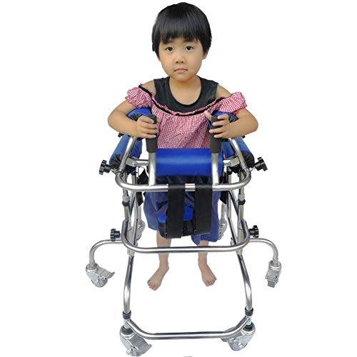 ZAQI Andador Andadores para Ancianos Caminante para Niños Discapacitados con Parálisis Cerebral/Discapacidad, Todoterreno con Ruedas Deslizantes de Acero con Asiento, Manijas, Ruedas, Carga 120 Kg