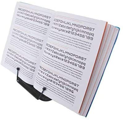 ZCENTER Atril de Escritorio Metálico de 3 Inclinaciones, Portátil, Soporte libro Negro Soporte de tablet Atril para documentos - 16 x 16.3 x 17 cm (NEGRO)