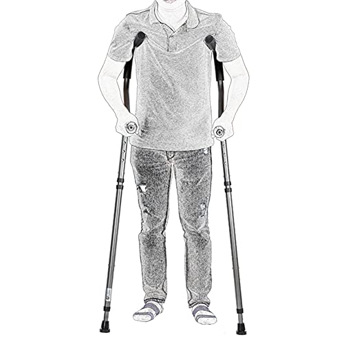 ZDM 1 par de Muletas Axilares para Adultos, Ergonómico, Muletas Plegables Tipo F, Muletas Ortopédicas Telescópicas para Rehabilitación, Regulables en Altura