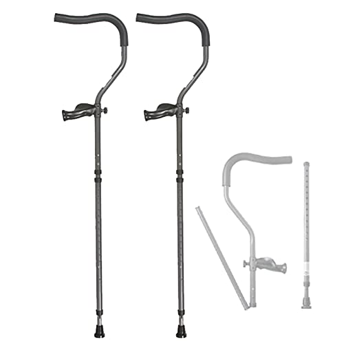 ZDM 1 par de Muletas Axilares para Adultos, Ergonómico, Muletas Plegables Tipo F, Muletas Ortopédicas Telescópicas para Rehabilitación, Regulables en Altura