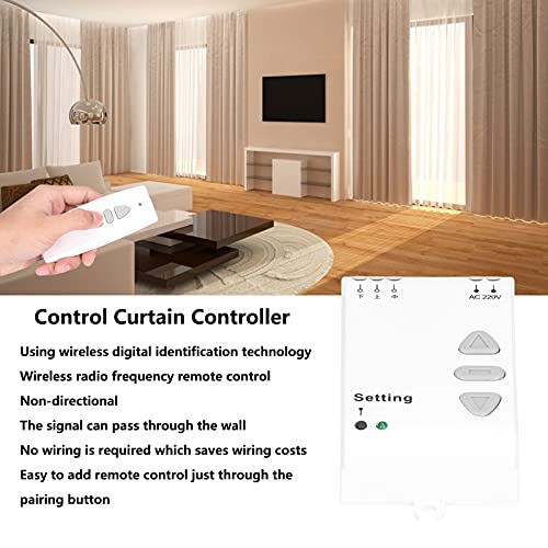 Zhat Interruptor de Control Remoto inalámbrico, práctico Controlador de Cortina de Control fácil para controlar la Pantalla de proyección para Motores de Cortinas de Control