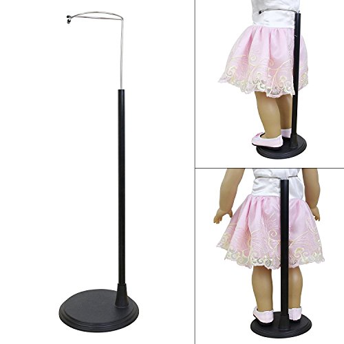 ZITA ELEMENT 2 Sets Soporte Ajustable para Muñeca de 35-46cm 14-18 Pulgadas American Doll y Otro Soporte para Muñeca de 35-46cm (Negro)