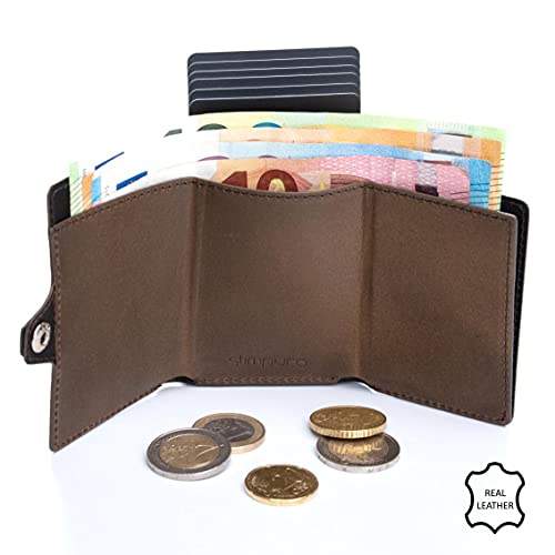 ZNAP Tarjetero Hombre RFID Metálico con Compartimento para Monedas – Cartera Tarjetero Hombre de Aluminio – Billetera Hombre pequeña para 12 Tarjetas – Monedero Hombre Minimalista