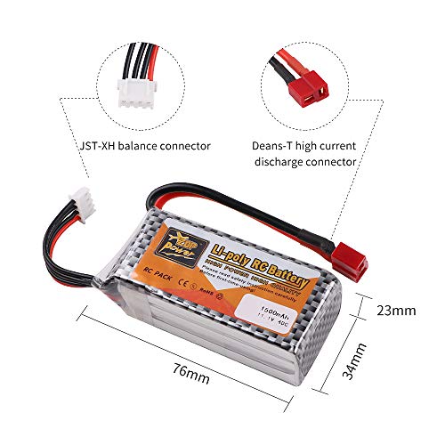 ZOP Power 1500mAh 11.1V Batería 40C T Plug for RC Car Airplane Helicopter Drone