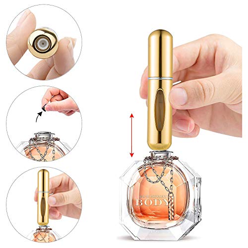 ZWOOS Atomizador Perfume Recargable, Atomizador del Perfume, 5ml Botella Vacío Pulverizador Viaje en Bolso, Bomba Recargable Perfume Spray Frasco (3)