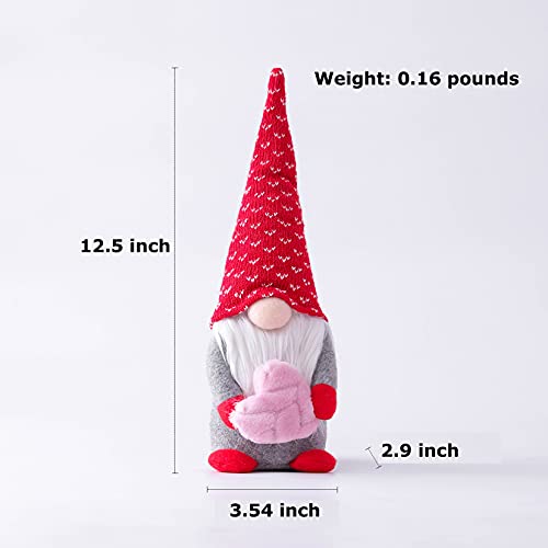 ZWPY 2 Paquetes Santa GNOME Muñeco de Peluche sobre Amor Sombrero del día de San Valentín Tela de Elfo Muñeca de Peluche Hecha a Mano Decoración de Mesa Escaparate Regalo de cumpleaños de Navidad