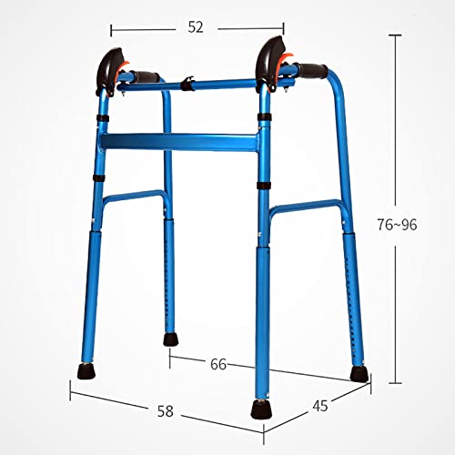 ZZBB Andadores para Personas Mayores Andador para Personas Mayores, Ajuste Automático de Altura de 20 Bloques, Botón de Pies Giratorios Plegables, Ayuda para Caminar de Aluminio