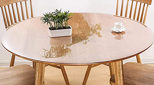 ZZeng RS Protector de mesa redondo transparente de PVC antideslizante, cubierta de mesa de plástico impermeable, cubierta de muebles para comedor en casa (110 cm)