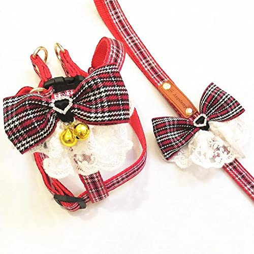 2 Pack Pet Cat Dog Safety Traction Belt Harness Collar Puppy Dog Collar Leash For Small Medium Animals Pet Walking Harness-2_L_38-59CM