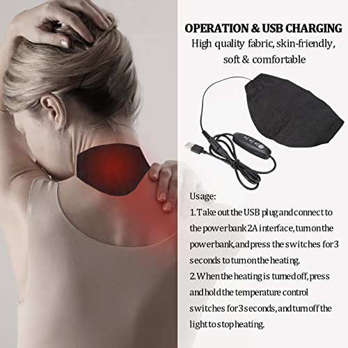 Almohadilla de Calentamiento del Cuello Eléctrica Temperatura ajustable Calentador,Terapia de Calor para aliviar dolor de cuello,Protector Vértebras cervicales Mantener el Calor Para Oficina Casa