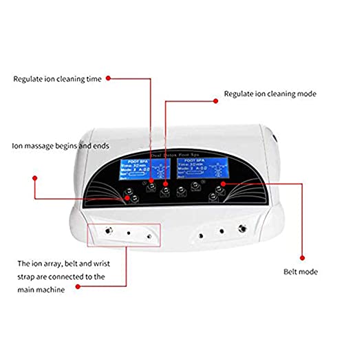 AMAZOM Máquina de SPA para baño de pies de desintoxicación iónica, máquina de Limpieza de células de Doble Usuario con Maleta de Viaje, Cinturones de Infrarrojos lejanos y Pantalla LCD a Color