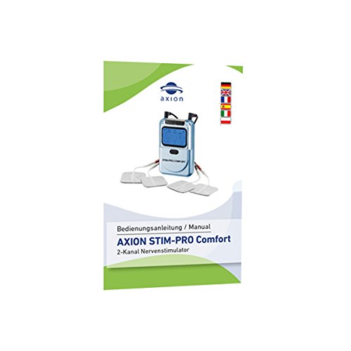 Aparato electroestimulador TENS Stim-Pro Comfort axion + Electrodos tens + Manual + Póster con aplicaciones | Sencillo electroestimulador fácil de usar