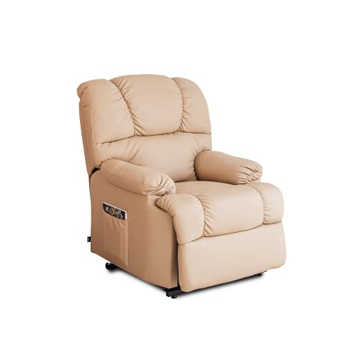 ASTAN HOGAR Sillón Relax con Función Auto-Ayuda (Levanta Personas), Reclinación Eléctrica, Masaje Y Termoterapia. Modelo Automático Lift Up AH-AR10100TP, Cuero, Topo