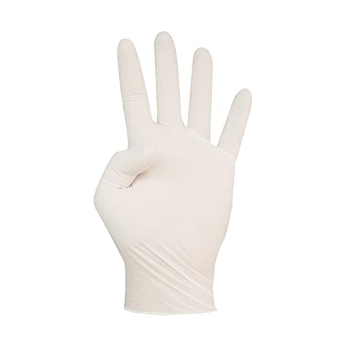 Bayeco - Guantes de un solo uso de Látex - Color Blanco - Ambidiestros - Aptos para el contacto con alimentos - Máxima sensibilidad - Pack dispensador de 30 unidades - Talla S