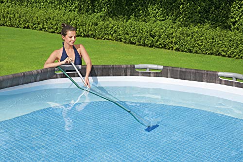 Bestway 58013 - Kit de Limpieza Piscinas Limpiafondos, Recogehojas y Pértiga 174 cm