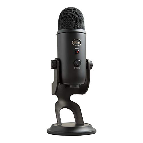 Blue Yeti Micrófono USB para Grabación, Streaming, Gaming, Podcasting en PC y Mac, Micro de Condensador para Ordenador con Efectos Blue VO!CE, Soporte Ajustable, Plug&Play - Negro