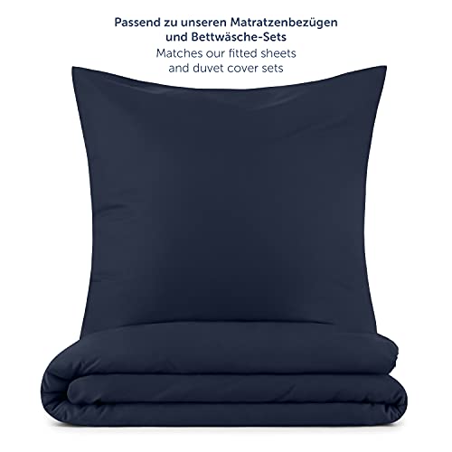 Blumtal Juego de 2 Fundas de Almohada - Funda de Almohada Hecha de Suave Tela de Microfibra cepillada, Azul Oscuro, 40x80 cm