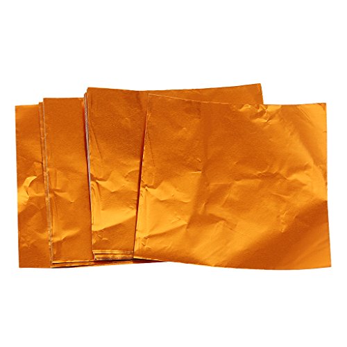 Bonarty 100pcs Candy DIY Paquete de Envoltorios de Papel de Aluminio Paquete de Accesorios de Banquete de Boda - Naranja